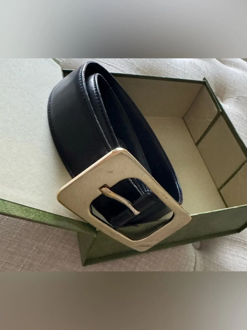 Gucci Gold Buckle Leather Belt Black - Picture 5 of 12